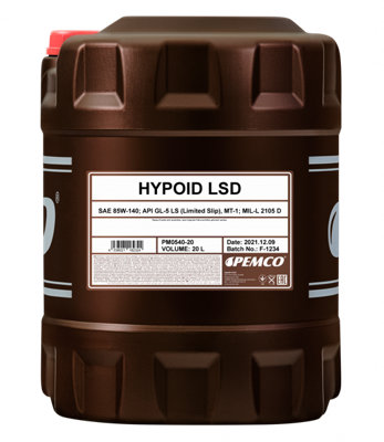 PEMCO Hypoid Manual Transmission Oil Fluid SAE 85W-140 20L API GL-5