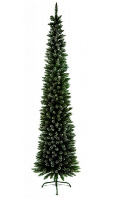 Pencil Pine Christmas Tree - Frosted Snow & Green designs