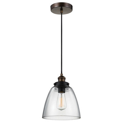 Pendant Ceiling Light Fitting Painted Aged Brass Finish Dark Weathered Zinc LED E27 60W