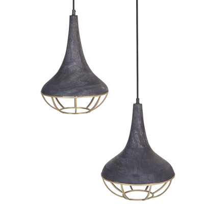 Pendant Lamp BAGMATI Wood Black