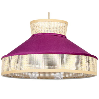 Pendant Lamp BATALI Rattan Fuchsia Pink
