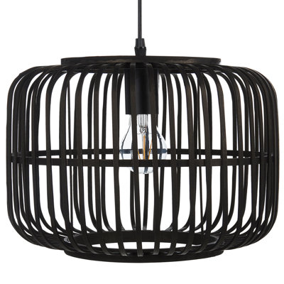 Pendant Lamp MACHEKE Bamboo Wood Black
