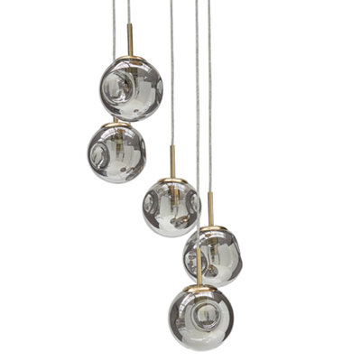 Pendant Lamp RALFES Glass Brass