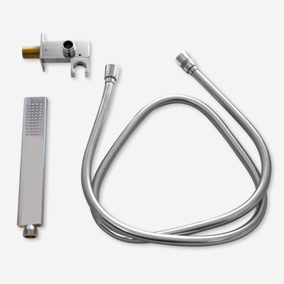Penderal Rectangular Shower Handset Kit With 1.5m Hose & Adjustable Bracket - 5