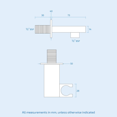 Penderal Rectangular Shower Handset Kit With 1.5m Hose & Adjustable Bracket - 7
