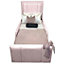 Penelope Kids Bed Plush Velvet with Safety Siderails- Pink