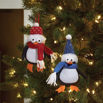 Penguin Christmas Tree Decoration Soft Plush