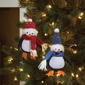 Penguin Christmas Tree Decoration - Soft Plush