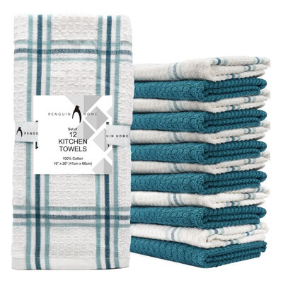 Penguin Home 100% Cotton Kitchen Tea Towels and Bar Towels - Pack of 12 Price Comparisons | Compare The Build
