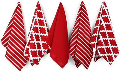 Penguin Home 100% Cotton Premium Quality Extra Large Tea Towel Sets - Pack of 5 Price Comparisons | Compare The Build