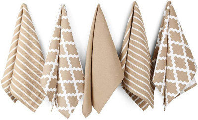 Penguin Home 100% Cotton Premium Quality Extra Large Tea Towel Sets - Pack of 5 Price Comparisons | Compare The Build