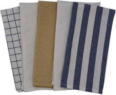 Penguin Home - 100% Cotton Tea Towels - Set of 5 | DIY at B&Q