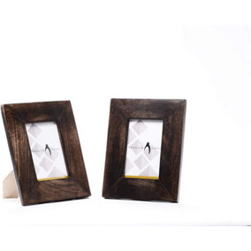 Penguin Home Handcrafted Solid Wood Rustic Effect Photo Frame