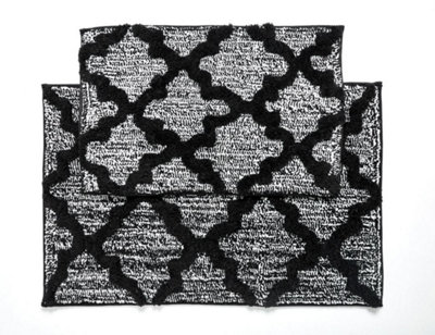Penguin Home Microfiber Plush Soft Quatrefoil Design Bath Mat - Set of 2 Price Comparisons | Compare The Build
