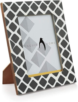 Penguin Home Photo Frame Wood Diamond Design