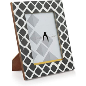 Penguin Home Photo Frame Wood Diamond Design