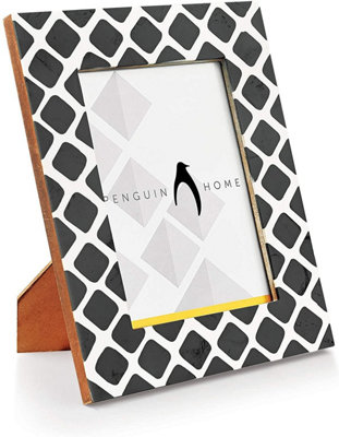 Penguin Home Photo Frame Wood Diamond Design