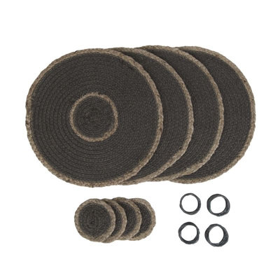 Penguin Home Set of 12 Jute Placemats, Coasters and Napkin Rings