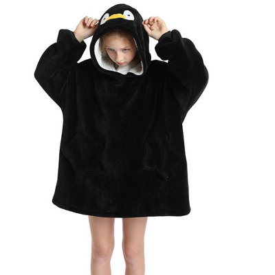 Penguin Oversized Kids Blanket Hoodie