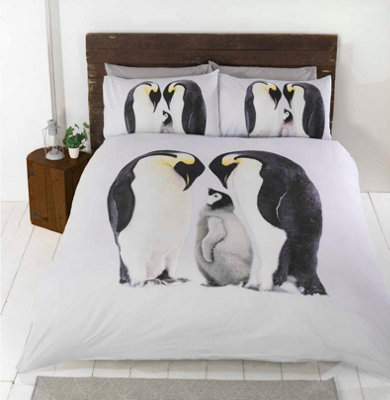 Penguin Polycotton Duvet Set With Pillowcase