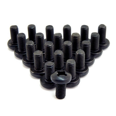 Penn Elcom 100 x Pozi Driver Pan Head Screw M6 x 12mm/1/2" Black S1045K