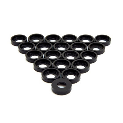 Penn Elcom 100 x Slim Cup Washer M6 Black Plastic S1940