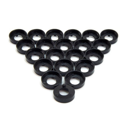 Penn Elcom 100 x Slim Cup Washer M6 Black Plastic with Anti-Rotation Peg S1941