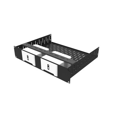Penn Elcom 2U Vented Rack Shelf & Magnetic Faceplate For 2 x Sonos ...