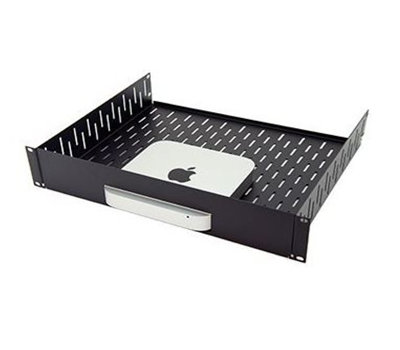Penn Elcom 2U Vented Rack Shelf & Magnetic Faceplate For Mac Mini R1498/2UK-MACMINI13