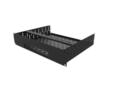 PENN ELCOM ラックケース 2U(実質1U) クッション/小物入れ付 2U Black 8 11/16