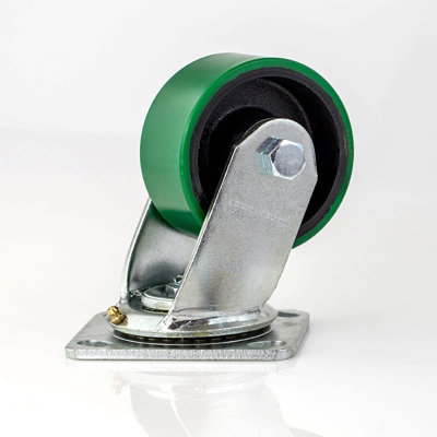 Penn Elcom 4 Pack - 100mm / 3.94" Heavy Duty Green Swivel Castor W0999