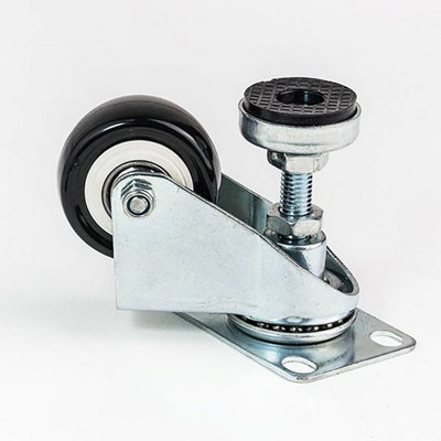 Penn Elcom 4 Pack - 50mm / 1.97" Black Swivel Castor With Adjuster Foot W0950
