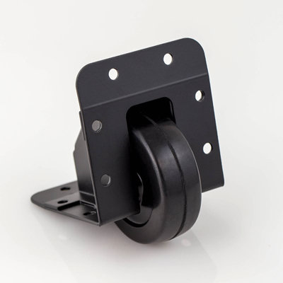 Penn Elcom 4 Pack - 64mm / 2.52" Recessed Black Corner Castor (Black Steel) W2065K