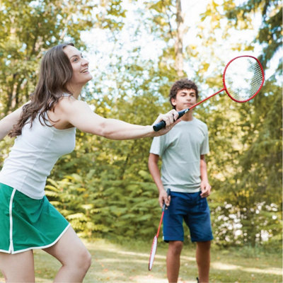 Penn Premium Easy Setup Badminton Set with Net, 4 Steel Rackets