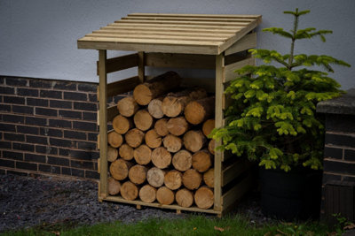 Pent Small Wooden Logstore (1m x 0.8m)