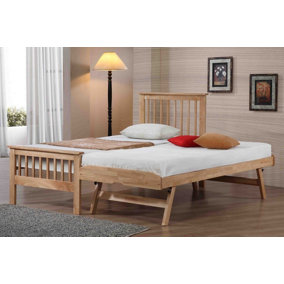 Pentre Single 3ft Hardwood Oak Guest Bed