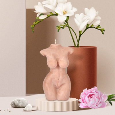 Peony Blush Desire Full Body Female Figure Candle - 3