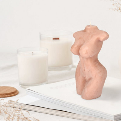 Peony Blush Desire Full Body Female Figure Candle - 8