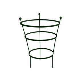 Peony Cage Plant Support - 62cm Tall  - Plastic Coated in Black - Pair