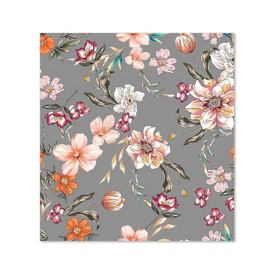 PEONY, LILY, TULIP, DAISY PREMIUM GLASS KITCHEN SPLASHBACK W900MM X H750MM