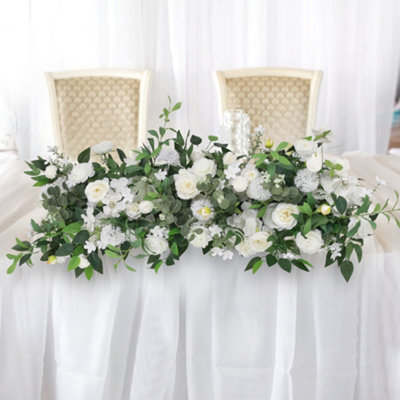 Peony Rose Wedding Aisle Flowers Artificial Silk Row Decor 100cm (W) x ...