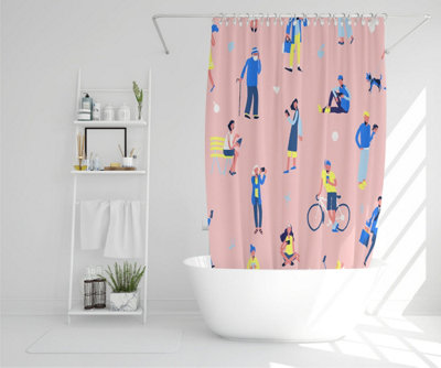 people with mobile phones and gadgets (Shower Curtain) / Default Title Price Comparisons | Compare The Build