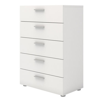 Pepe Chest of 5 Drawers in White