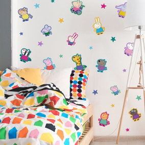 Peppa & Friends Wall Sticker Pack Children's Bedroom Nursery Playroom Décor Self-Adhesive Removable