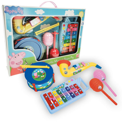 Peppa Pig 5 Piece Musical Set. Xylophone, Drum, Saxophone and Maracas
