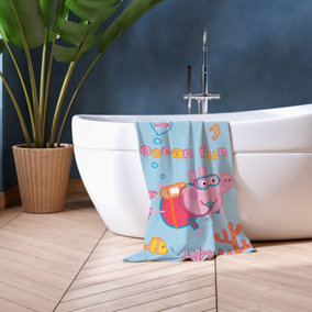 Peppa Pig Diving Sea 100% Cotton Beach Bath Absorbent Towel