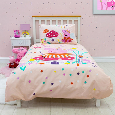 Peppa Pig Duvet Cover Pillowcase Quilt Single Fairy Magic Childrens Bedding Set