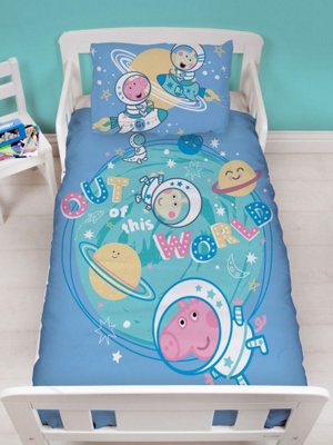 Peppa Pig George Stars 4 in 1 Junior Bedding Bundle (Duvet, Pillow, Covers)