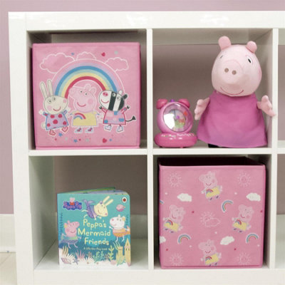 Peppa Pig Storage Box Stars Compact Foldable Kids Tidy Cube Shoe Space ...
