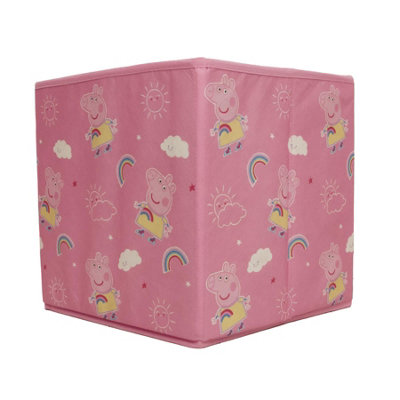 Peppa Pig Storage Box Stars Compact Foldable Kids Tidy Cube Shoe Space ...
